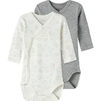 Name it Potkuhousut/body meleerattu harmaa / offwhite