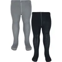 Minymo Stocking - Rib (2-Pack) - Grey - 56-62