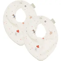 Cam Cam Copenhagen Bandana Bib, Jersey, 2-Pack - Gots - Blueberries - Cream - ONE SIZE