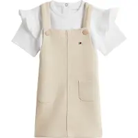 Tommy Hilfiger Dungaree Dress Set - Beige - 68