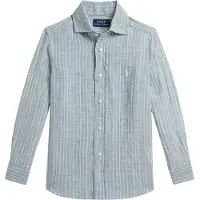 Ralph Lauren 17/1 Yd Linen-Wvn-Shirt - Blue - 109-116