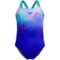 Speedo Print Powerback tyttöjen uimapuku