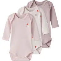 Name it Nbfbody 3P Ls Carinaria Heart Noos - Pink - 98