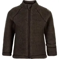 Mikk-Line Vauvan Fleecetakki Merinovilla, Dark Brown Melange, 98