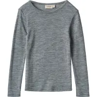 Wheat Wool T-Shirt L/S Alfie - Grey - 110