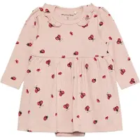 Minymo Body Dress Ls Aop Rib - Pink - 80