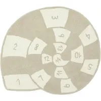 OYOY Hamper-matto - Nautilus - 112x100 cm - Clay/Off White - - OneSize - Viltit