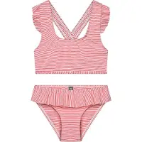 Color Kids Bikini W. Skirt, Seersucker - Red - 104