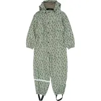 Mikk-Line Pu Aop Rain Suit With Fleece - Green - 80