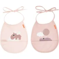 Done by Deer Happy Clouds Tiny ruokalappu 2 kpl Puuteri