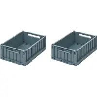 Liewood Taiteltavat laatikot - 25x18x9,5 cm - Small - 2 kpl - Wh - - OneSize - Taiteltavat laatikot