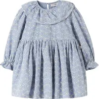 Lil´ Atelier Nmftessie Ls Loose Dress Lil - Blue - 116