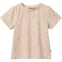 Wheat T-Shirt S/S Manna Blush Flower Meadow Blush Flower Meadow 98 cm Vaaleanpunainen 98 cm Tytöt