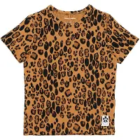 Mini Rodini Basic Leopard Ss Tee - Brown - 116-122
