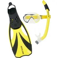 Aqua Lung Snorkkelisetti - Adult - Compass - Black/Yellow - - XL - XLarge - Snorkkelit