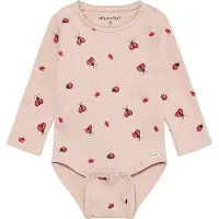 Minymo Body Ls Aop Rib - Pink - 80
