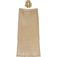 The New Tnrosalind Long Glitter Skirt - Beige - 158/164
