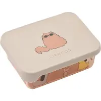 Liewood Snackbox - Ako - 350 ml - Kissat Ankka Koirat/Sandy - - OneSize - Eväslaatikot