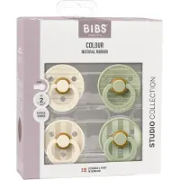 BIBS Studio Colour Tutti 4-pack Lateksi Koko 2, Pin Ivory Vanilla/Pin Sage