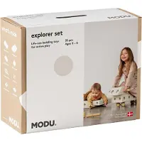 Modu Explorer Setti - 20 Osaa - 55x40x20 cm - Hiekka Grey/Honey - - OneSize - Motoriikkalelut
