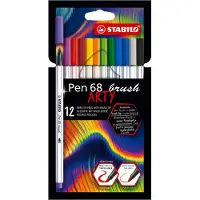 Stabilo Tussit - Pen 68 Brush Arty - 12 kpl. - Monivärinen - - OneSize - Tussit