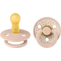 BIBS Studio Colour Tutti 2-Pack Lateksi Koko 2 Pyöreä, Jasmine/Blush Mix
