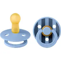 BIBS Colour Tutit - 2 kpl - Koko 2 - Pyöreä - Sky Blue/Steel Blu - - 6-18 kuukautta - Tutit