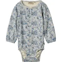 Wheat Linette Vauva Body Blue Summer Flowers 86 cm Sininen 86 cm Tytöt