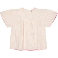 Copenhagen Colors GOTS Seersucker Pusero Dusty Rose Cream Stripe 110 cm Vaaleanpunainen 110 cm Tytöt