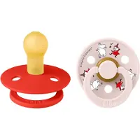 BIBS x Moomin Colour Dancing Tutti 2-pack Lateksi Koko 1, Candy Apple