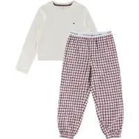 Tommy Hilfiger Ls Cuffed Pj Set Gifting - Cream - 128-140
