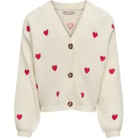 ONLY Kogdana Life Ls Heart Vneck Cardigan Knt - Cream - 158-164
