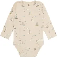 En fant Body Ls Rib Aop - Beige - 80
