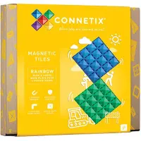 Connetix Rainbow Blue & Green Base Plate Pack 2 Pieces - Multi/patterned - ONE SIZE