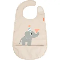 Done by Deer Bib W/Velcro Celebration Sand - Beige - 42X 26.5CM