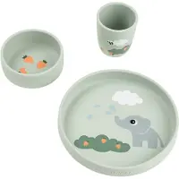 Done by Deer Stick&Stay Dinner Set Elphee Green - Green - PLATE:Ø 18X H 3CM.BOWL:Ø 10X H 4CM.MUG:Ø 6.6X H 7.5CM