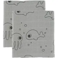 Done by Deer Kapalo - 120x120 - 2 kpl - Sea Friends - Harmaa - - OneSize - Kapalot