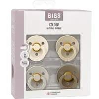 BIBS Colour Tutti 4-pack Valmistettu Lateksista Koko 2, Ivory/Sand/Vanilla/Dark Oak