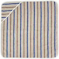 Oyoy Vauvan pyyhe - 100x100 cm - Raita - Karamelli/Optiikka Blue - - OneSize - Vauvan pyyhkeet