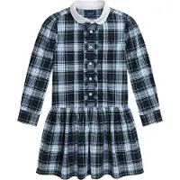 Ralph Lauren Mekko - Laivastonsininen/Vihreä ruutu M. Valko - - 6 v (116) - Mekot