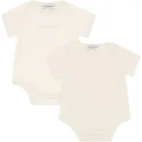 Emporio Armani Bodyt l/h - 2 kpl - Valkoinen/Beige M. Logo - - 9 kuukautta - Bodyt L/H