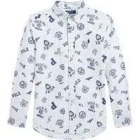 Ralph Lauren Kauluspaita - Valkoinen/Vaaleansininen raidall - - 8 v (128) - Kauluspaidat