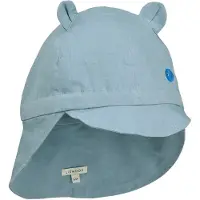 Liewood Gorm Linen Sun Hat With Ears - Blue - 9/12M