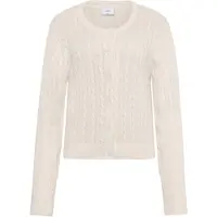 Grunt Grline Cable Ls Knit Cardigan - Cream - M/12Y