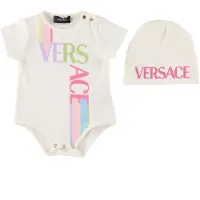 Versace Lahjapaketti - Pipo/Body l/h - Valkoinen/Vaaleanpunainen - - 12-18 kuukautta - Bodyt L/H