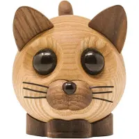 FableWood - Puufiguuri Kissa Felix 9 cm Saarni/Pähkinä