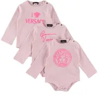 Versace Lahjapaketti - Body p/h - 3 kpl - Vaaleanpunainen - - 12-18 kuukautta - Bodyt P/H