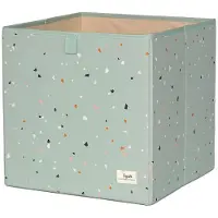3 Sprouts Storage Box, Terrazzo/Green - Green - 33CM X 33CM X 33CM