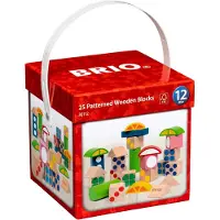 BRIO 30112 25 Mønstrede Træklodser - Multi/patterned - ONE SIZE