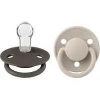 BIBS De Lux Tutti 2-pack Silikoni One Size Pyöreä, Sand/Iron